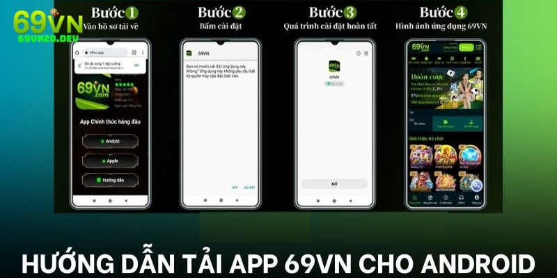 Các bước tải ứng dụng 69VN cho hệ điều hành android